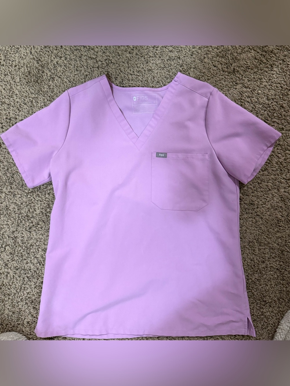 FIGS Technical Collection Purple Lavender Scrub Top Size M